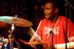 Paul Ogunkoya playing the drums