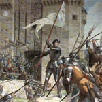 Joan of Arc in a painting by Jules Eugène Lepevneu