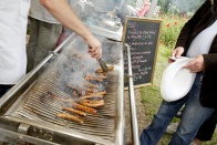Merguez being cooked up for the hungry players