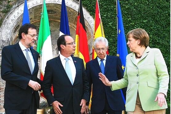 Mariano Rajoy - François Hollande - Mario Monti - Angela Merkel