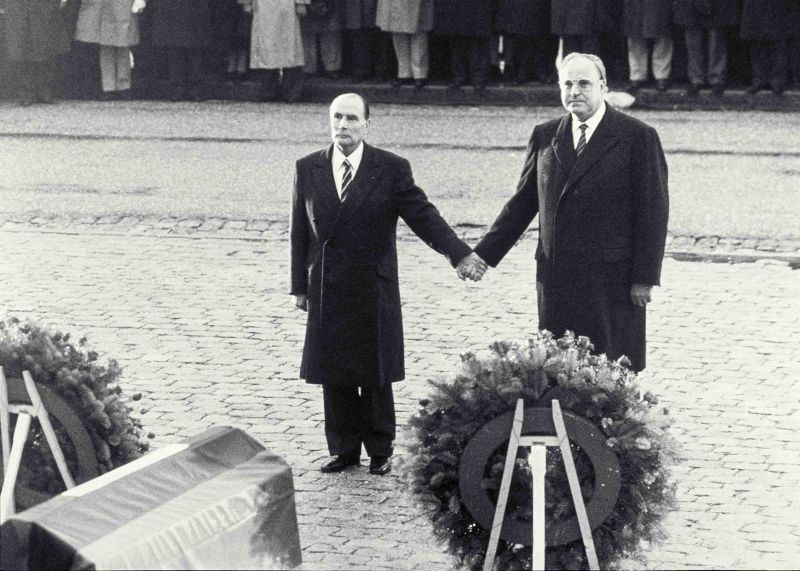 François Mitterrand et Helmut Kohl