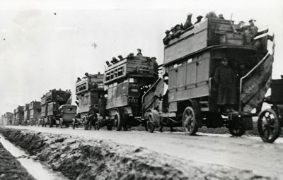 The Battle buses were used to transport troops and equipment