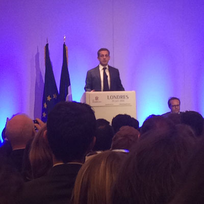 Nicolas Sarkozy was in London to meet the French community