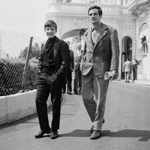 Jean Pierre Léaud and François Truffaut at Cannes 1959