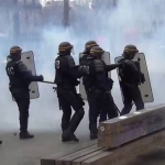 Policemen during protests